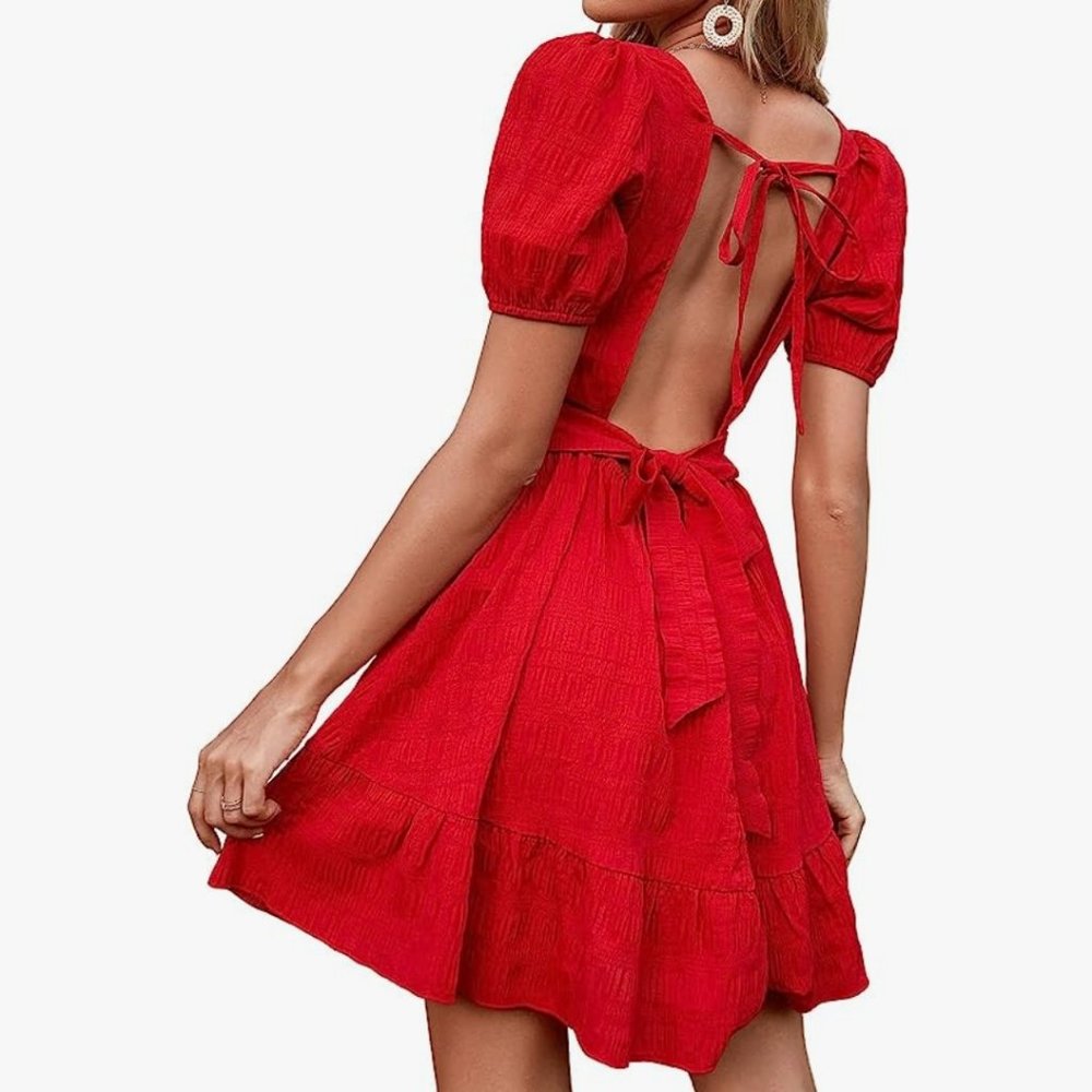 Hot Red Backless Dress